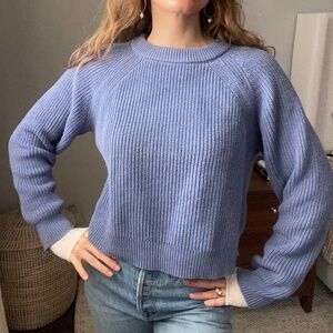 The Foundationals Hatch Knit Sweater - Blue XS